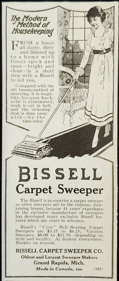 Bissell - 1917 Ad For Carpet Sweeper (newer photo)